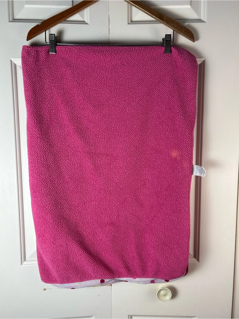 Small Wonders Pink Polka Dots Baby Blanket Green Blue Sherpa Lovey Rare HTF